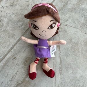 NWT Disney Little Einsteins June Plush Doll Toy Purple Dress Beanie Bottom 8"